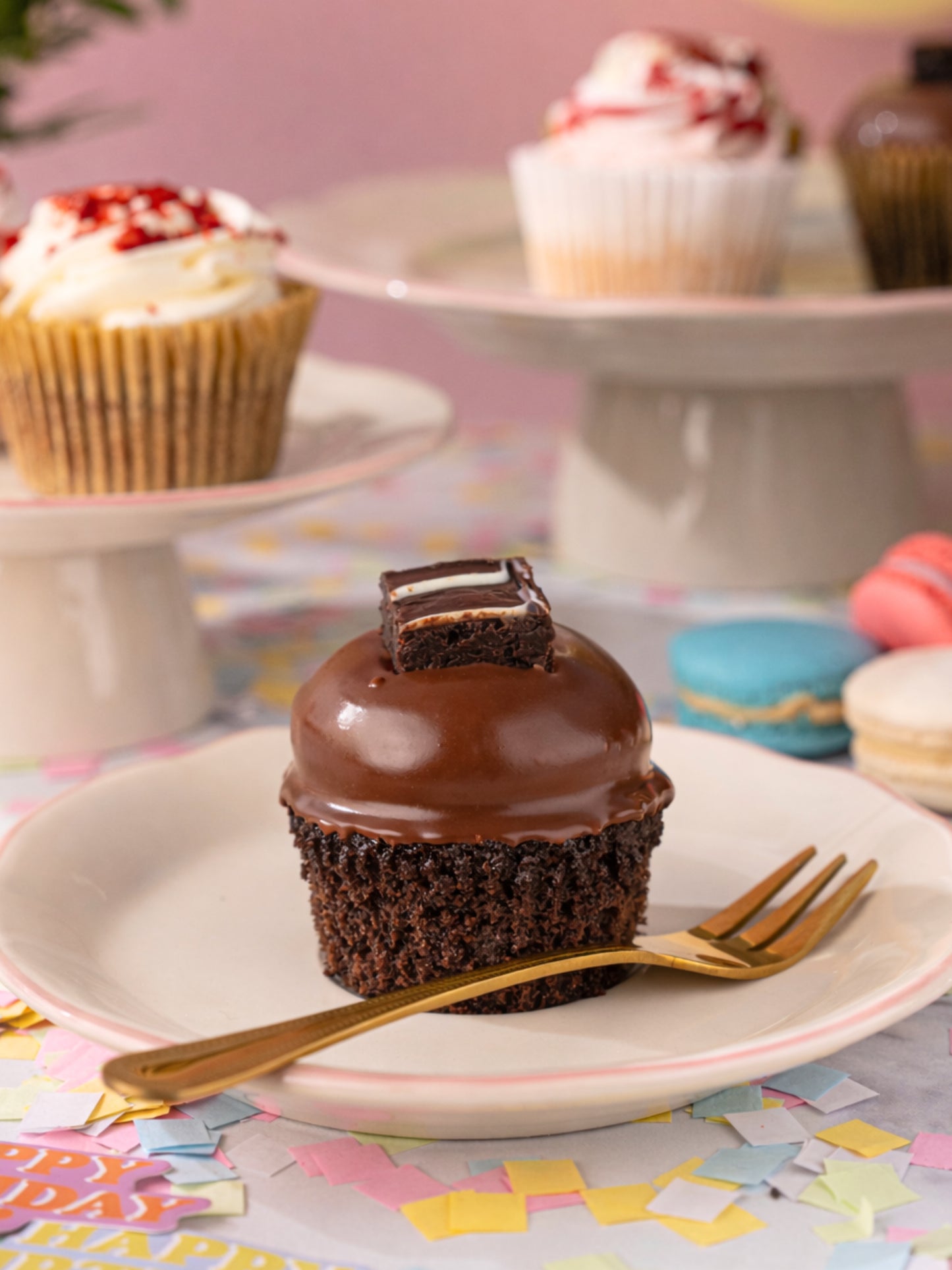 Birthday Cupcake Gift Box – 6 Assorted Luxury Cupcakes with Filled Centres