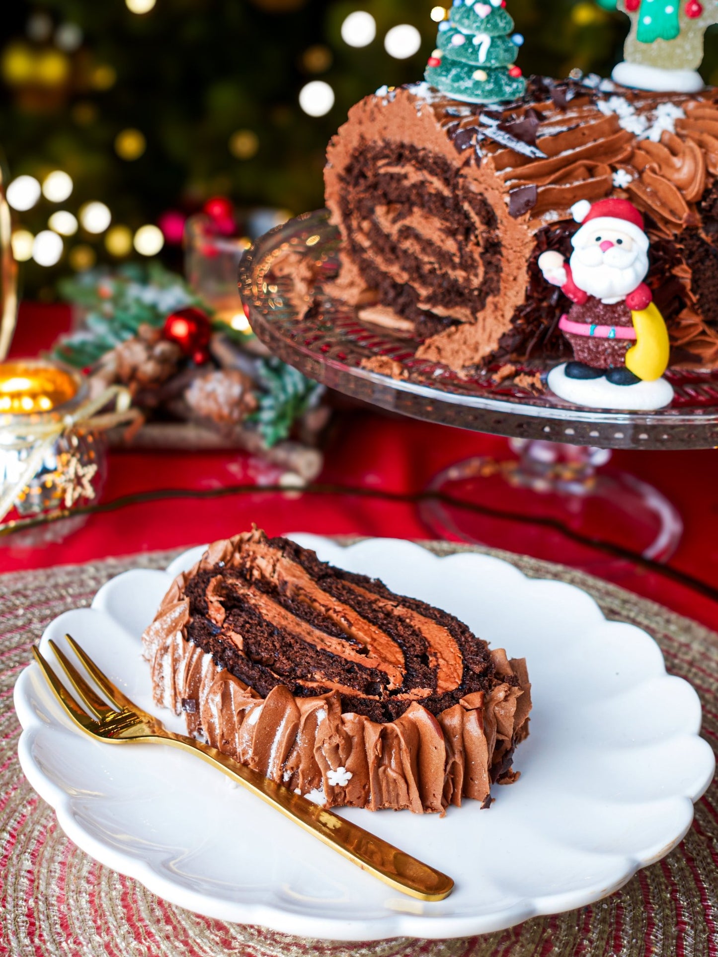 Patisserie Valerie's handmade Traditional Yule Log cake delivery 