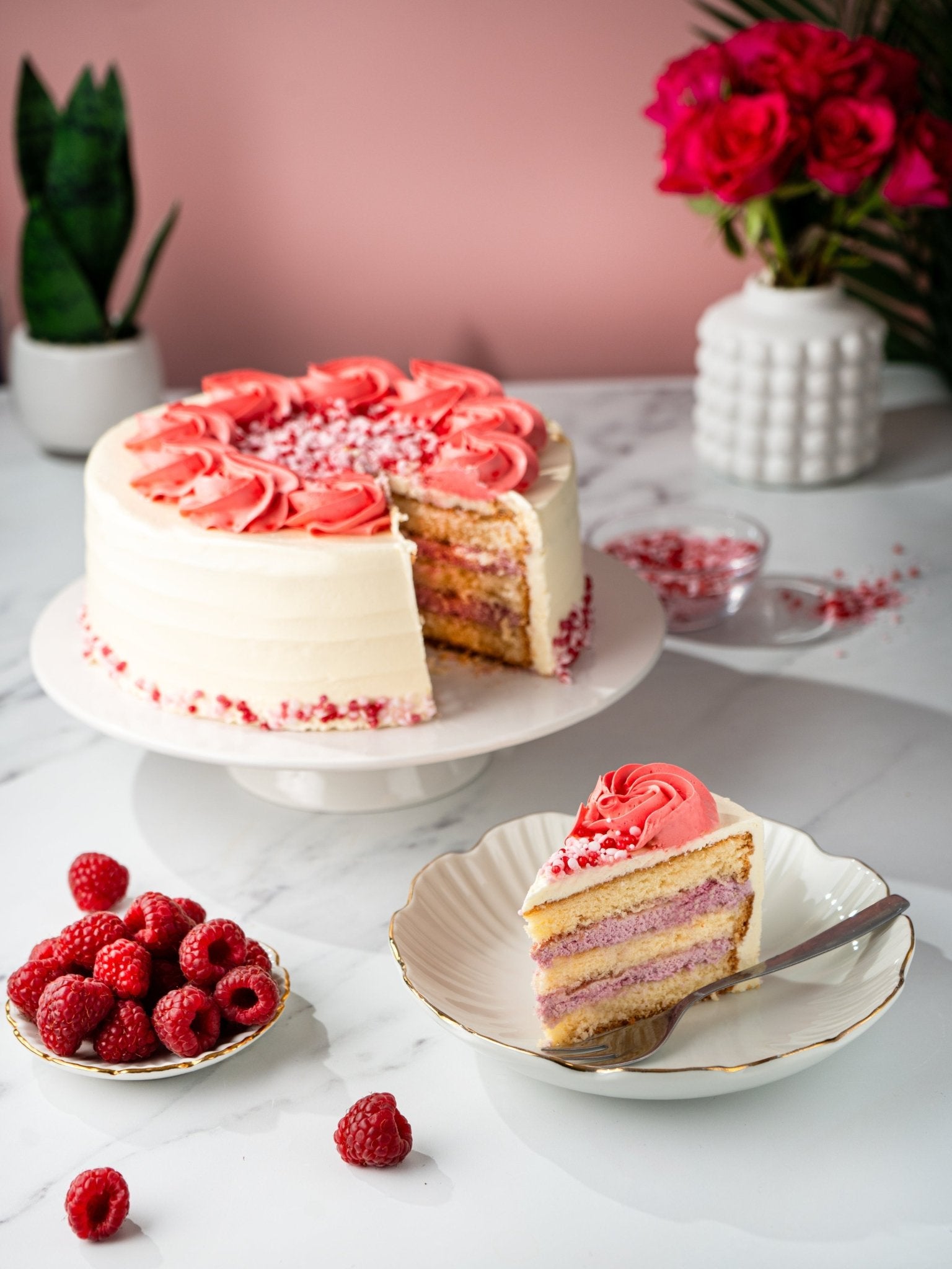 Ultimate Raspberry Ripple Cake - Patisserie Valerie