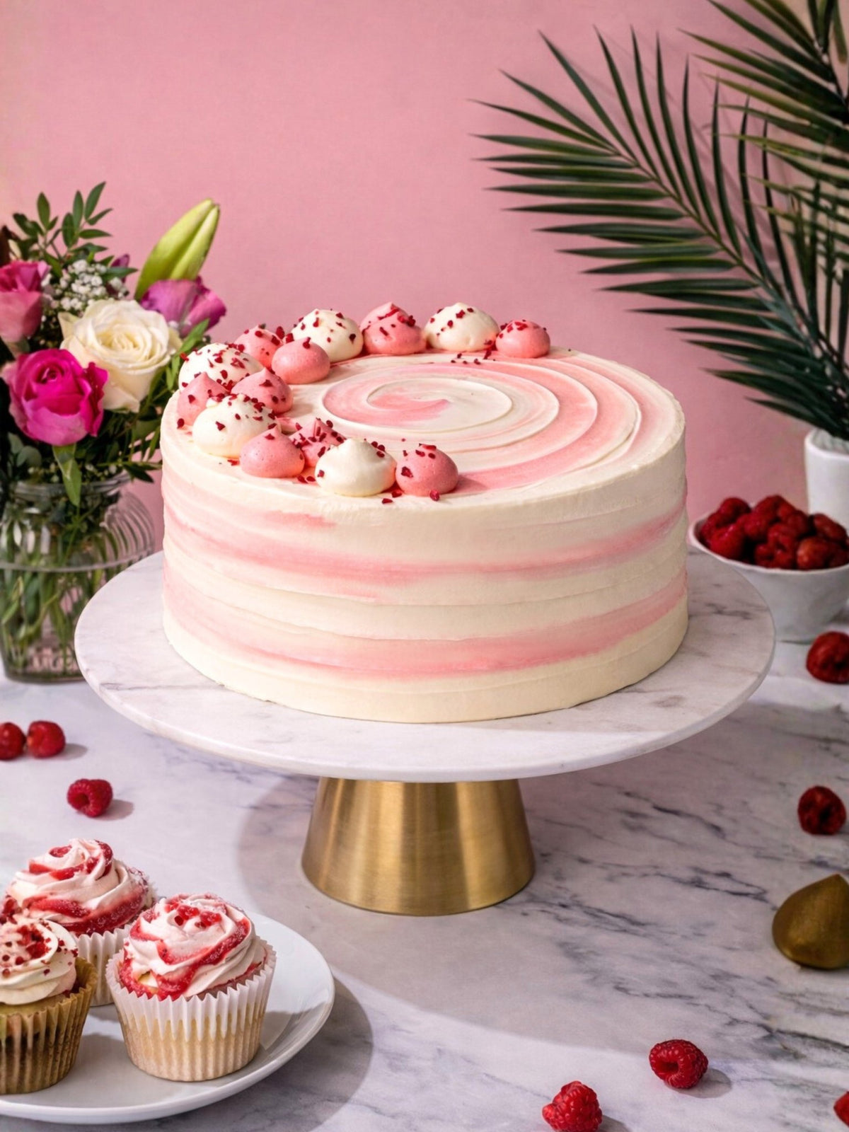 Raspberry Ripple Layer Cake | Next Day Delivery | Patisserie Valerie