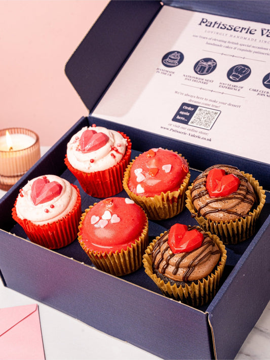 Vintage Heart Cake & Cupcakes Gift Box