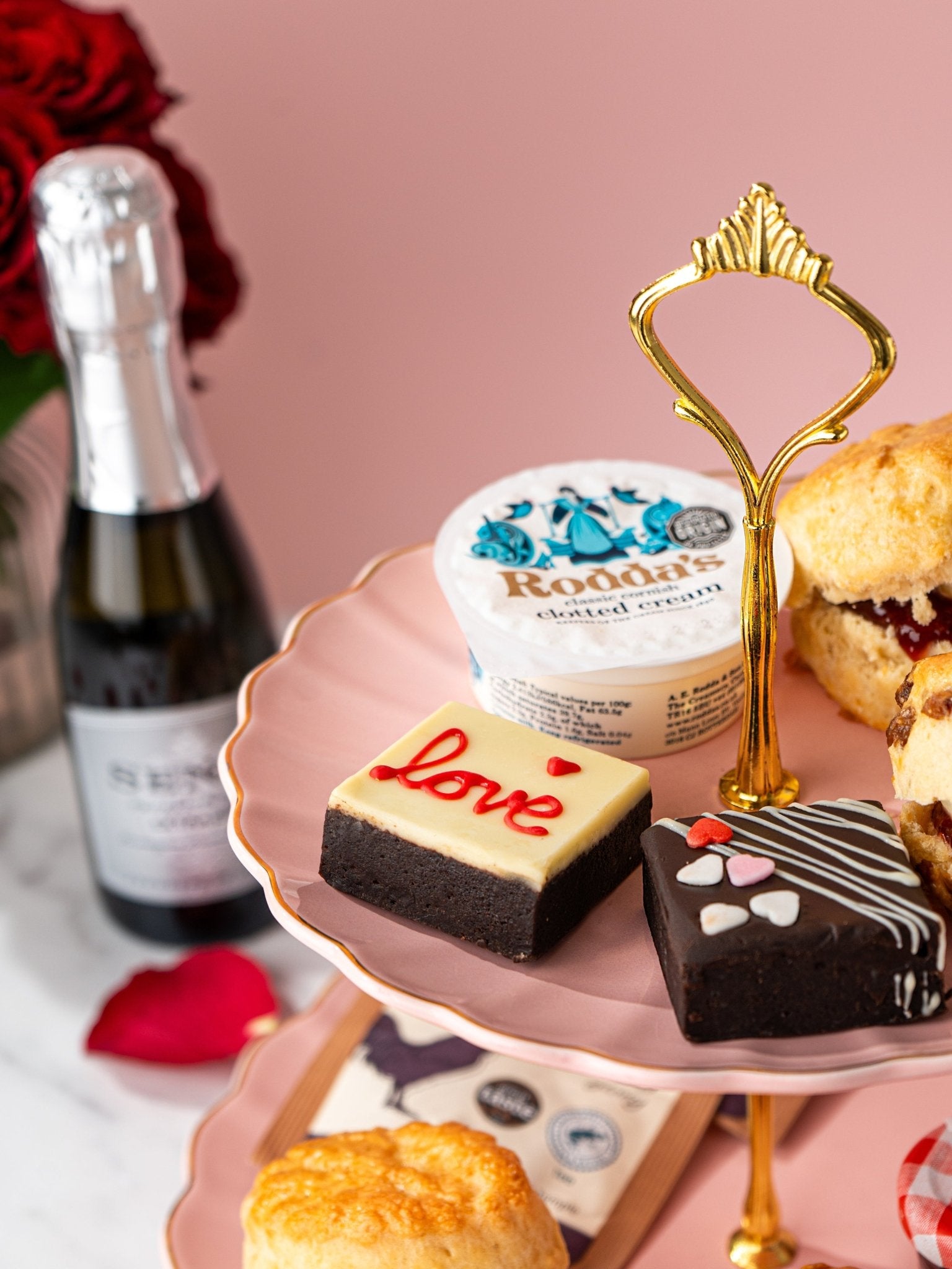 Patisserie Valerie's handmade Valentine's Prosecco Cream Tea cake delivery 