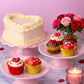 Vintage Heart Cake & Cupcakes Gift Box - Patisserie Valerie