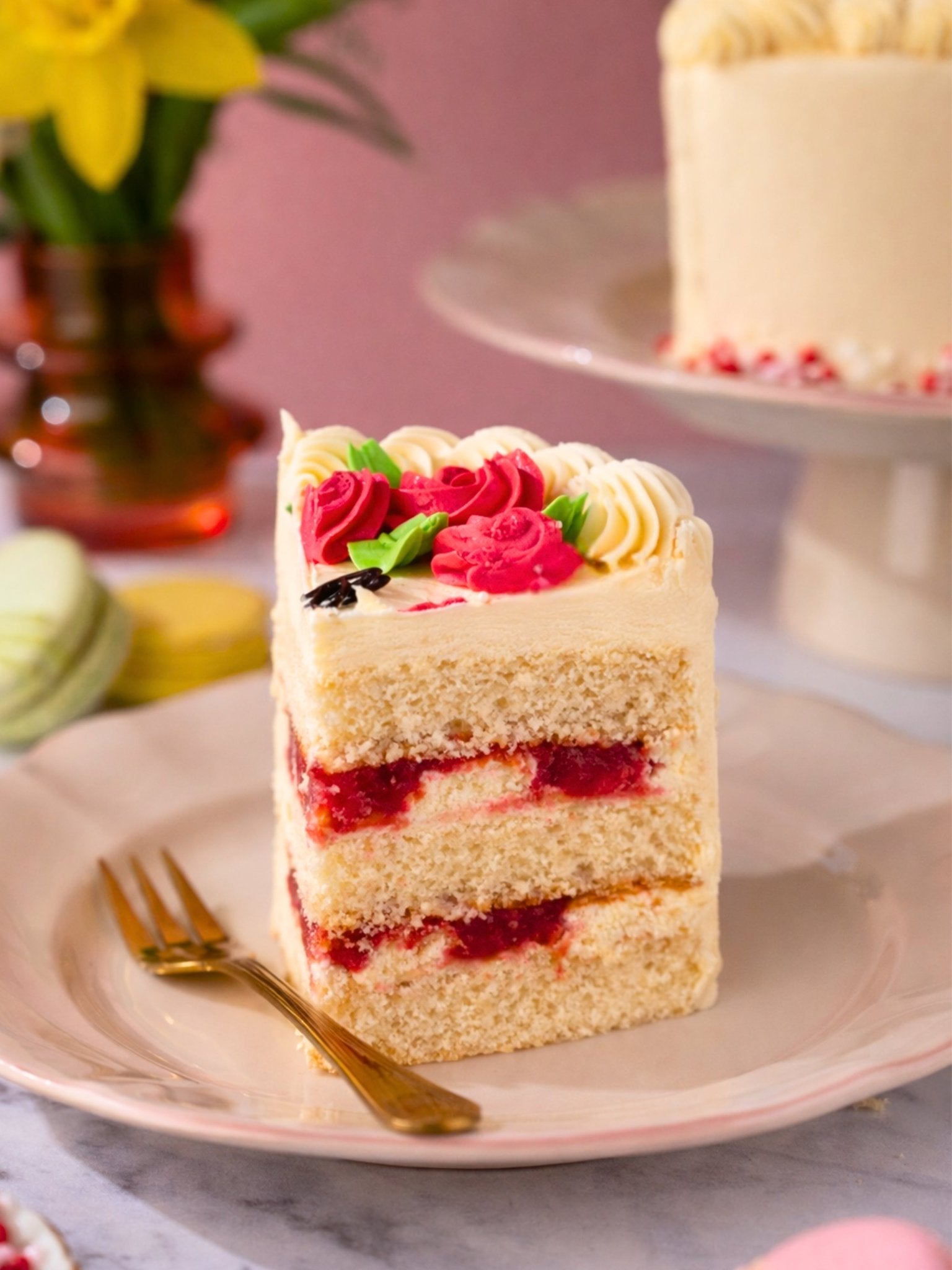 Vintage Mother's Day Heart Cake - Patisserie Valerie