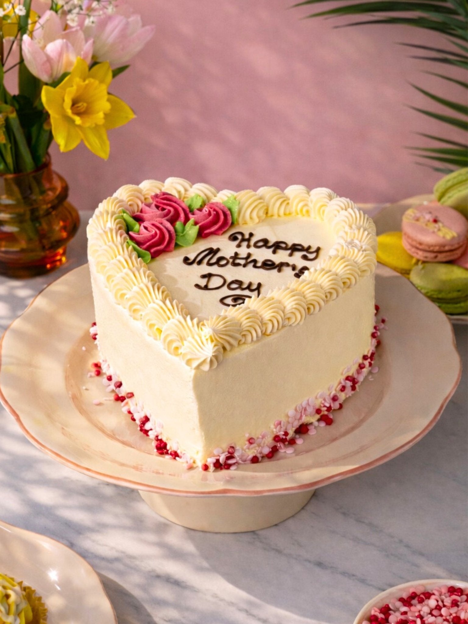 Vintage Mother's Day Heart Cake - Patisserie Valerie