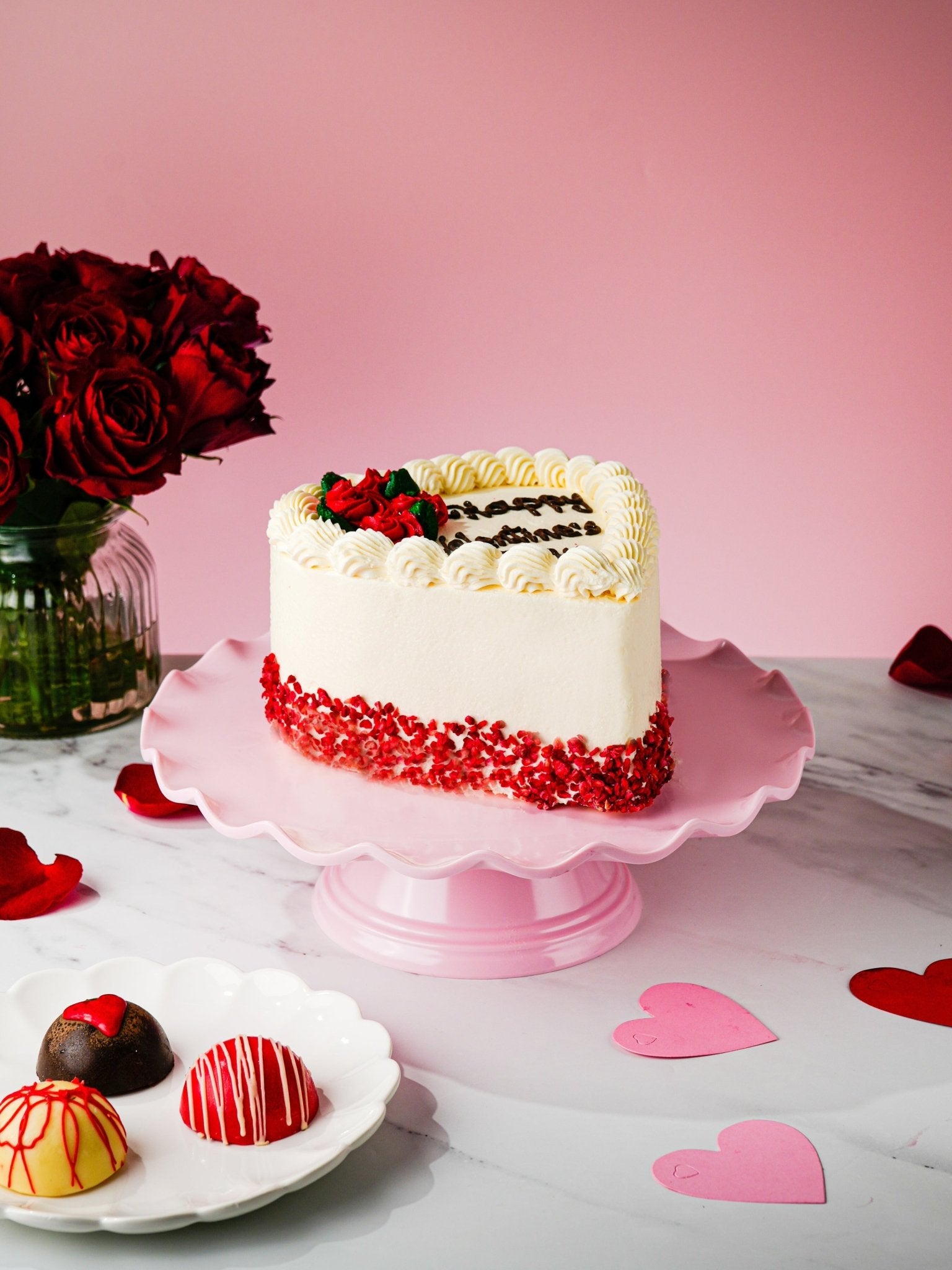 Vintage Valentine's Heart Cake - Patisserie Valerie