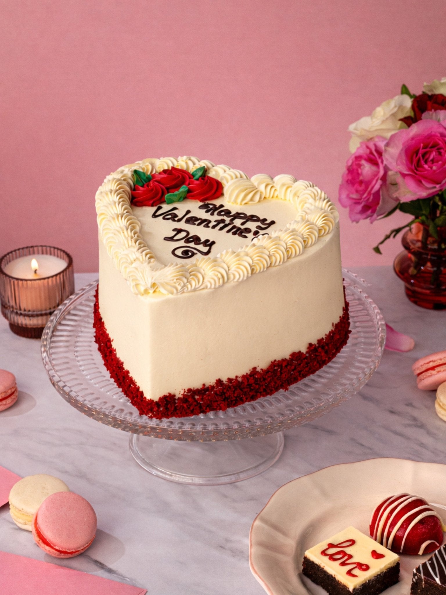 Vintage Valentine's Heart Cake - Patisserie Valerie